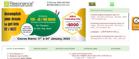 reso ezexam|Admit Card Login Resonance Admission & Scholarship Test.